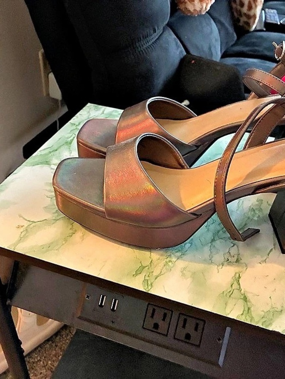 A New Day Platform Block Heel Sandals Brown